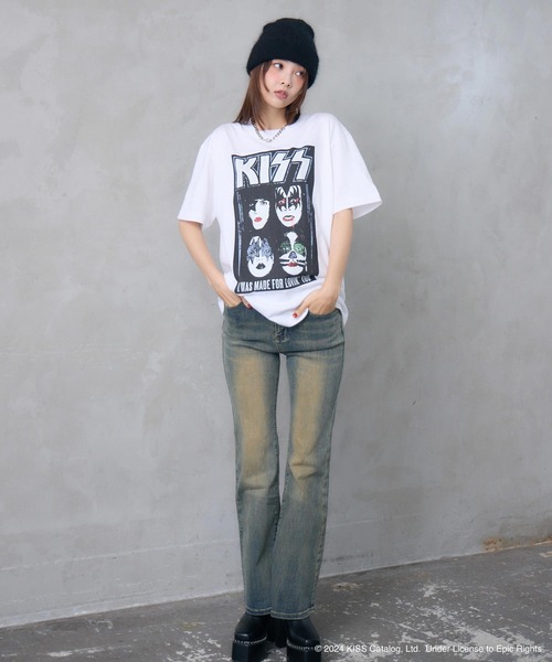 ENVYM(アンビー)の「UNISEX 【KISS】グランジロックTシャツ(Tシャツ/カットソー・レディース・ホワイト/ブラック・FREE)」の22枚目の写真