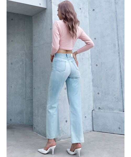 GYDA(ジェイダ)の「round GYロゴプリントラウンドヘムロンT(Tシャツ/カットソー・レディース・ピンク/ブラック/オフホワイト・FREE)」の6枚目の写真