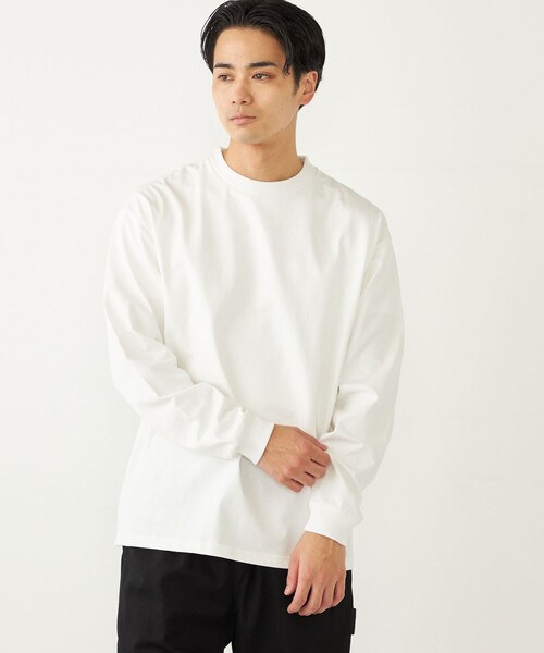 SHIPS Colors(シップス カラーズ)の「SHIPS Colors:ベーシック タフ ロングスリーブ TEE◇(Tシャツ/カットソー・メンズ・オリーブ/ライトホワイト/ダークグレー/ベージュ・MEDIUM/LARGE/X-LARGE)」の2枚目の写真