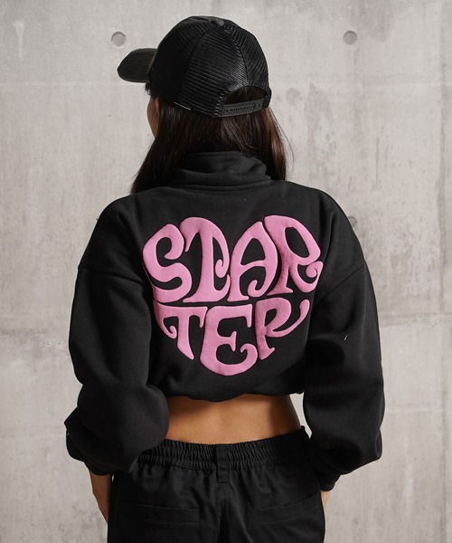 STARTER BLACK LABEL（スターターブラックレーベル）の「STARTER ハートモチーフ ショート丈 ハーフジップ スウェット / Heart motif short length half-zip sweatshirt（スウェット・レディース・ホワイト/ベージュ/ブラック・ONE SIZE）」の8枚目の写真