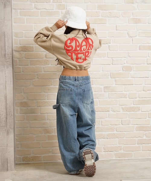 STARTER BLACK LABEL（スターターブラックレーベル）の「STARTER ハートモチーフ ショート丈 ハーフジップ スウェット / Heart motif short length half-zip sweatshirt（スウェット・レディース・ホワイト/ベージュ/ブラック・ONE SIZE）」の13枚目の写真