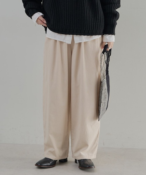 PUAL CE CIN(ピュアルセシン)の「コールテンイージーパンツ(その他パンツ・レディース・キャメル/チャコール/アイボリー・FREE)」の2枚目の写真