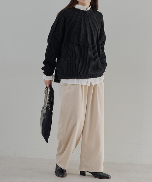 PUAL CE CIN(ピュアルセシン)の「コールテンイージーパンツ(その他パンツ・レディース・キャメル/チャコール/アイボリー・FREE)」の8枚目の写真