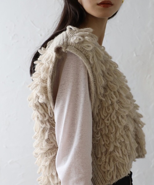 ベスト ジレ loop knitting vest / ループ編みニットベスト レディース ENC ベスト ジレ loop knitting vest / ループ編みニットベスト