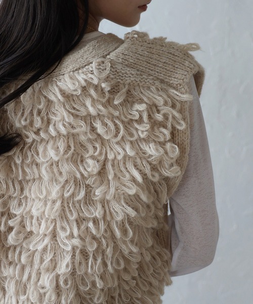 ENC（エンク）の「loop knitting vest / ループ編みニットベスト