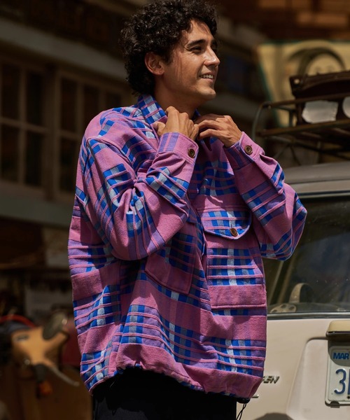 AOZORA（アオゾラ）の「AOZORA/アオゾラ　ネルチェックプルオーバーシャツ（シャツ/ブラウス・メンズ・ライトグリーン/レッド/ピンク・X-LARGE/LARGE/MEDIUM）」の11枚目の写真