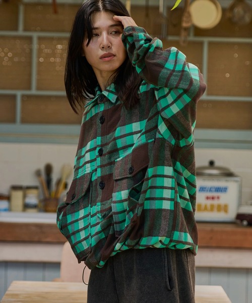 AOZORA（アオゾラ）の「AOZORA/アオゾラ　ネルチェックプルオーバーシャツ（シャツ/ブラウス・メンズ・ライトグリーン/レッド/ピンク・X-LARGE/LARGE/MEDIUM）」の20枚目の写真