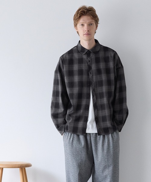 coca(coca)(コカ)の「オンブレチェック ネルシャツ(シャツ/ブラウス・メンズ・ブルー/ブラック・M/L/XL)」の4枚目の写真