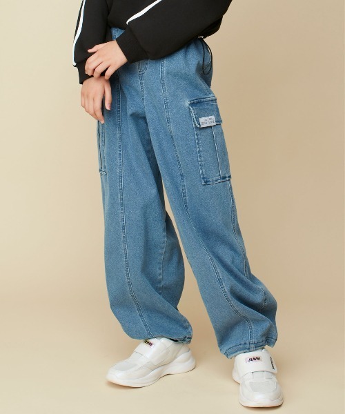 JENNI love（ジェニィラブ）の「【あったか】裏起毛コクーンジョガーデニムパンツ（デニムパンツ・キッズ・ブルー/ネイビー・130cm/140cm/150cm/160cm）」の2枚目の写真