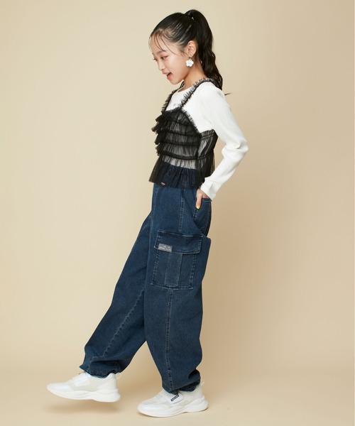 JENNI love（ジェニィラブ）の「【あったか】裏起毛コクーンジョガーデニムパンツ（デニムパンツ・キッズ・ブルー/ネイビー・130cm/140cm/150cm/160cm）」の11枚目の写真