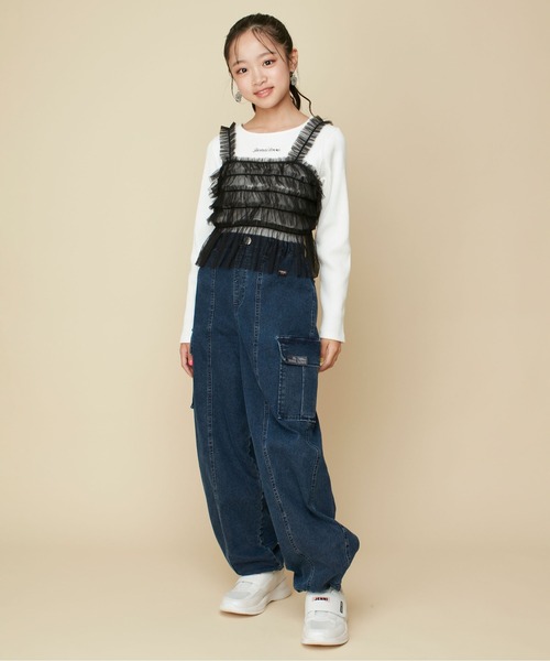 JENNI love（ジェニィラブ）の「【あったか】裏起毛コクーンジョガーデニムパンツ（デニムパンツ・キッズ・ブルー/ネイビー・130cm/140cm/150cm/160cm）」の12枚目の写真