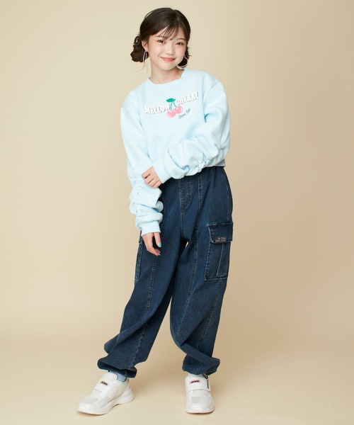 JENNI love（ジェニィラブ）の「【あったか】裏起毛コクーンジョガーデニムパンツ（デニムパンツ・キッズ・ブルー/ネイビー・130cm/140cm/150cm/160cm）」の14枚目の写真