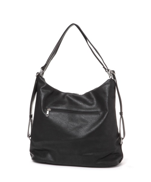 BAYFLOW（ベイフロー）の「[リュックにもショルダーにも]フェイクレザー3WAYトート（ショルダーバッグ・レディース・ブラック/グレー/ライトベージュ・FREE）」の12枚目の写真