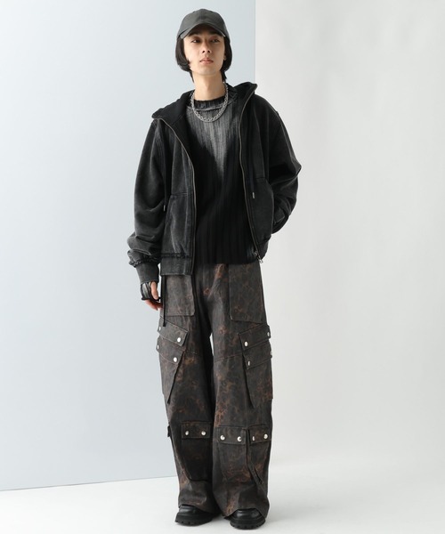 HARE（ハレ）の「【UNDERGROUND MODE】ブリーチリブニットプルオーバー(HARE)（ニット/セーター・メンズ・ブラウン/ブラック・FREE）」の19枚目の写真