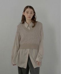【MINERTE】feather knit vest / フェザーニットベスト