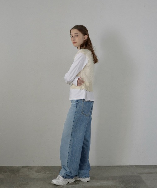 MINERTE（ミネルテ）の「【MINERTE】feather knit vest / フェザーニットベスト（ベスト・レディース・ブラウン/ブラウン系その他/アイボリー・FREE）」の9枚目の写真