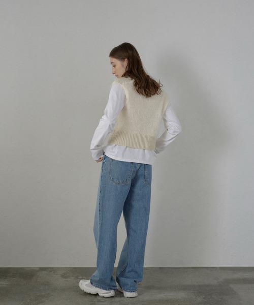 MINERTE（ミネルテ）の「【MINERTE】feather knit vest / フェザーニットベスト（ベスト・レディース・ブラウン/ブラウン系その他/アイボリー・FREE）」の10枚目の写真