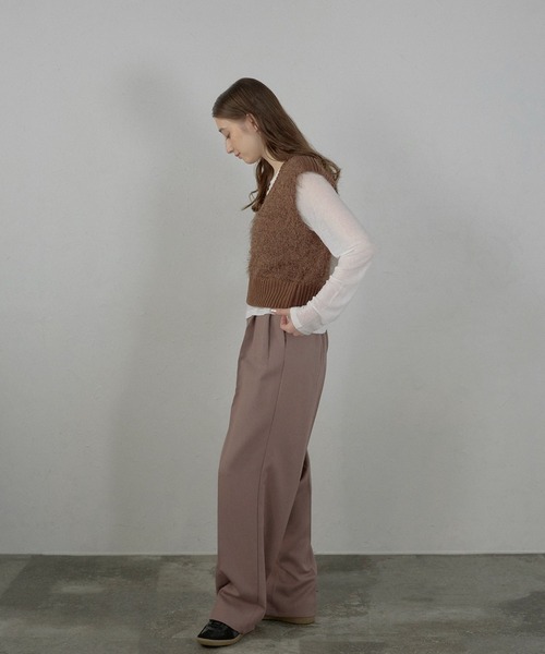 MINERTE（ミネルテ）の「【MINERTE】feather knit vest / フェザーニットベスト（ベスト・レディース・ブラウン/ブラウン系その他/アイボリー・FREE）」の18枚目の写真