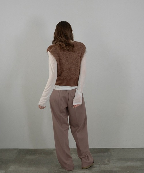 MINERTE（ミネルテ）の「【MINERTE】feather knit vest / フェザーニットベスト（ベスト・レディース・ブラウン/ブラウン系その他/アイボリー・FREE）」の19枚目の写真