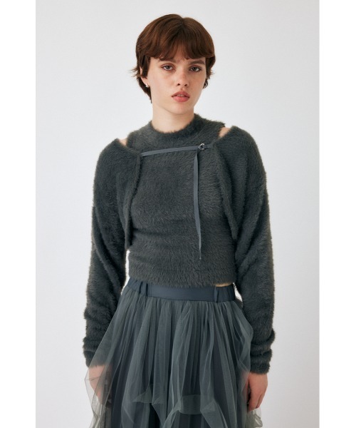 MOUSSY(マウジー)の「SHAGGY KNIT ボレロ&タンクトップ(ニット/セーター・レディース・ライトグリーン/グレー/キナリ・FREE)」の21枚目の写真