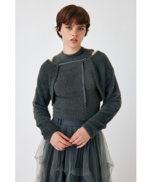 MOUSSY(マウジー)の「SHAGGY KNIT ボレロ&タンクトップ(ニット/セーター・レディース・ライトグリーン/グレー/キナリ・FREE)」の22枚目の写真