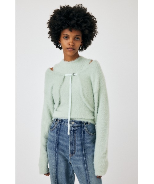 ✨即購入OK✨【美品】ドロシー シューマッハ　ニット セール】SHAGGY KNIT ボレロ&タンクトップ（ニット/セーター）｜MOUSSY