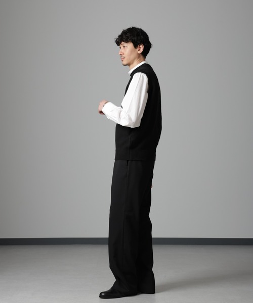 NANO universe（ナノユニバース）の「ウールブレンドクルーネックベスト（ベスト・メンズ・ブラック/チャコール・M/L）」の15枚目の写真