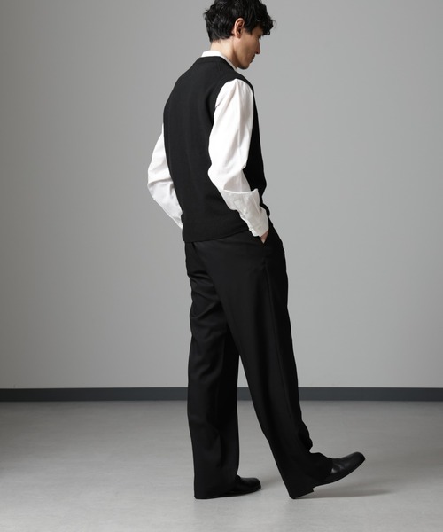 NANO universe（ナノユニバース）の「ウールブレンドクルーネックベスト（ベスト・メンズ・ブラック/チャコール・M/L）」の17枚目の写真