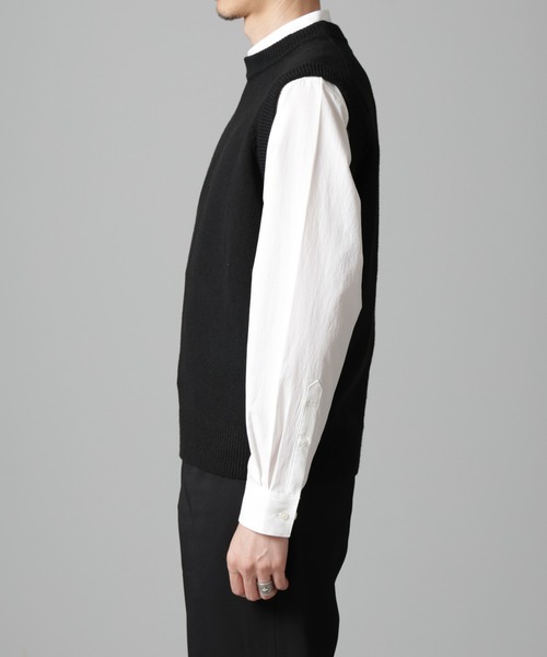 NANO universe（ナノユニバース）の「ウールブレンドクルーネックベスト（ベスト・メンズ・ブラック/チャコール・M/L）」の18枚目の写真