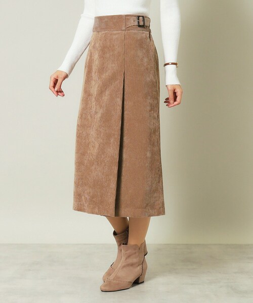 ITS'DEMO（イッツデモ）の「◆【後ろウエストゴム／手洗い可】コーデュロイスカート（スカート・レディース・アイボリー/ブラウン系/ネイビー・00）」の2枚目の写真