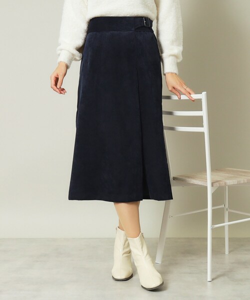 ITS'DEMO（イッツデモ）の「◆【後ろウエストゴム／手洗い可】コーデュロイスカート（スカート・レディース・アイボリー/ブラウン系/ネイビー・00）」の3枚目の写真