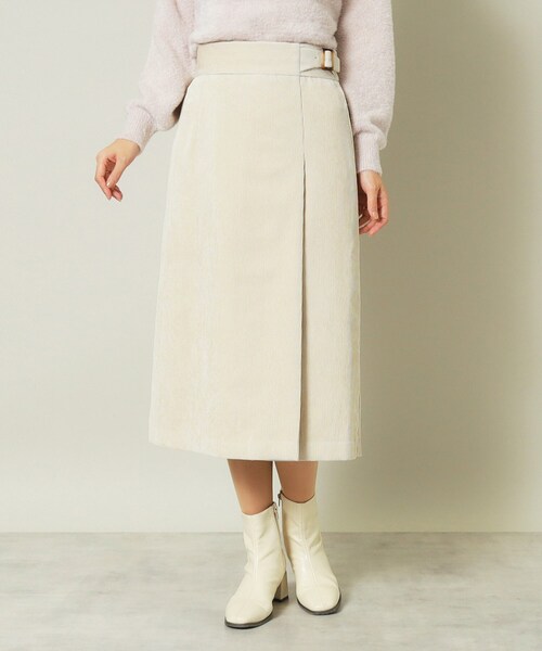 ITS'DEMO（イッツデモ）の「◆【後ろウエストゴム／手洗い可】コーデュロイスカート（スカート・レディース・アイボリー/ブラウン系/ネイビー・00）」の4枚目の写真
