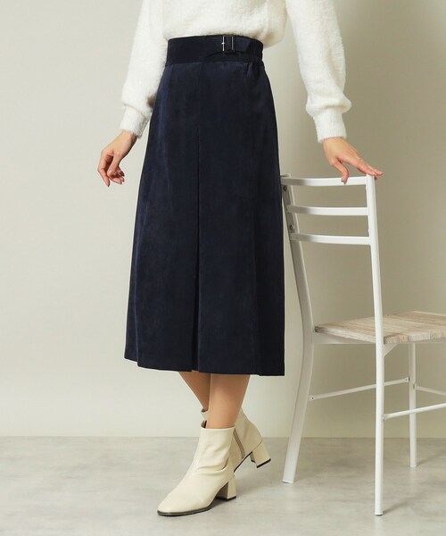 ITS'DEMO（イッツデモ）の「◆【後ろウエストゴム／手洗い可】コーデュロイスカート（スカート・レディース・アイボリー/ブラウン系/ネイビー・00）」の12枚目の写真