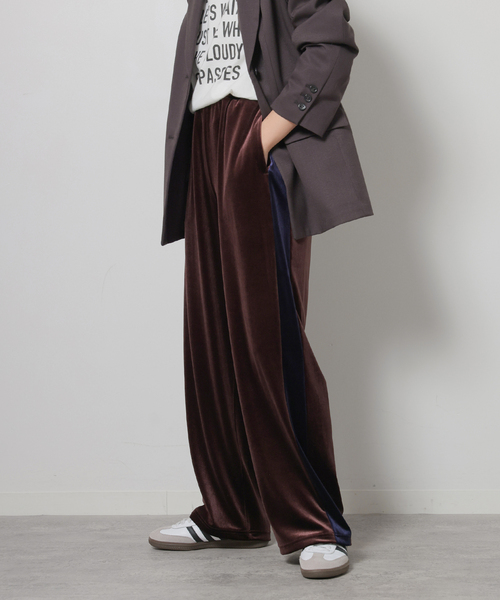 JOURNAL STANDARD relume(ジャーナルスタンダード レリューム)の「ベロアトラックパンツ(その他パンツ・レディース・ネイビー/ブラウン・FREE)」の2枚目の写真