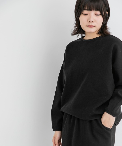 EKAL(エカル)の「ウォームドジャージーパイピングプルオーバー(Tシャツ/カットソー・レディース・アイボリー/ブラック・ONE)」の4枚目の写真