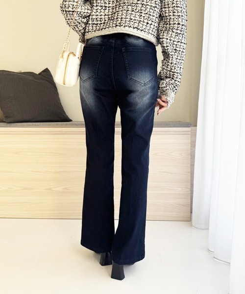 one after another NICE CLAUP（ワンアフターアナザーナイスクラップ）の「ストレッチデニムパンツ（デニムパンツ・レディース・ライトブルー/ブルー/ネイビー・MEDIUM/SMALL）」の9枚目の写真