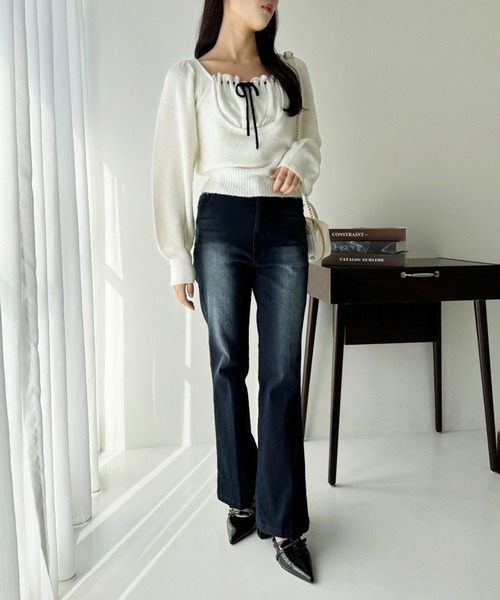 one after another NICE CLAUP（ワンアフターアナザーナイスクラップ）の「ストレッチデニムパンツ（デニムパンツ・レディース・ライトブルー/ブルー/ネイビー・MEDIUM/SMALL）」の12枚目の写真