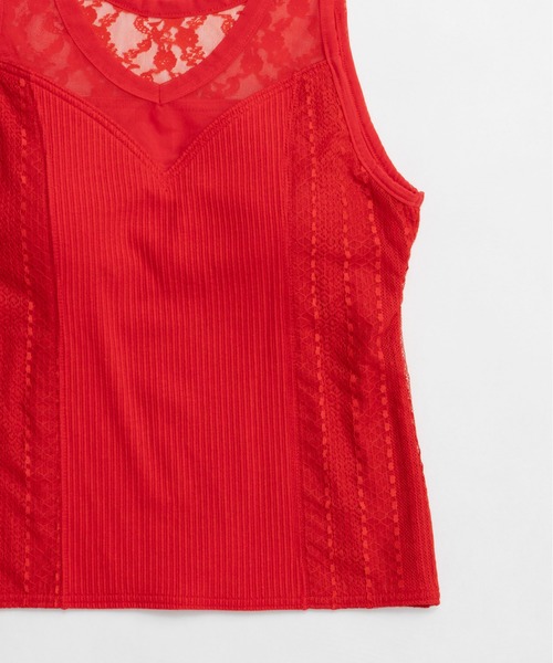 セール】2way See-through Combination Tank Top/2WAYシースルー