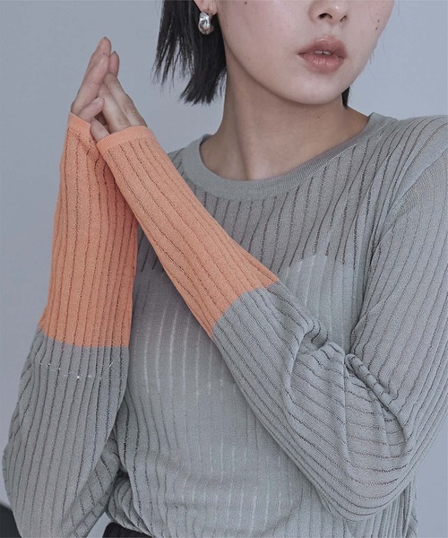 miette(ミエット)の「袖口配色シアートップス(Tシャツ/カットソー・レディース・グレー/ブラック/ライトブルー/ホワイト・FREE)」の19枚目の写真