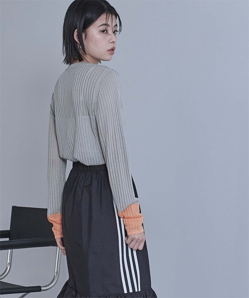 miette(ミエット)の「袖口配色シアートップス(Tシャツ/カットソー・レディース・グレー/ブラック/ライトブルー/ホワイト・FREE)」の20枚目の写真