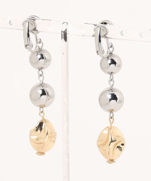 tone（トーン）の「【Astyle】silverball×goldballクリップイヤリング(MA)（イヤリング・レディース・シルバー・FREE）」の3枚目の写真