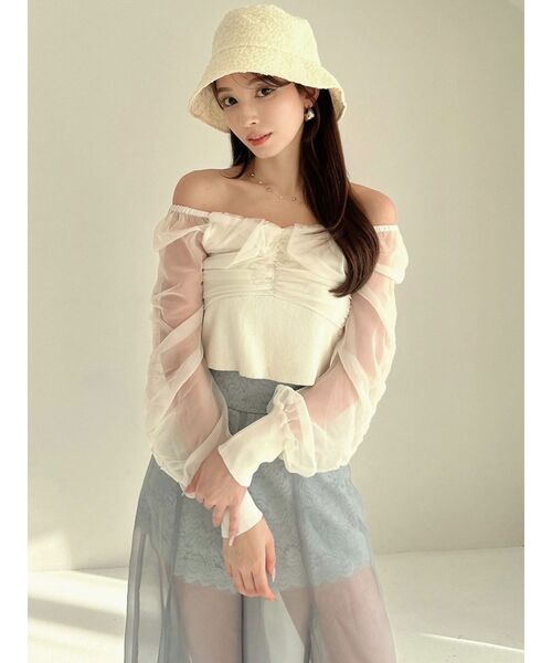 RESEXXY（リゼクシー）の「ジャガードバケットハット（ハット・レディース・ホワイト/ブラック・FREE）」の4枚目の写真