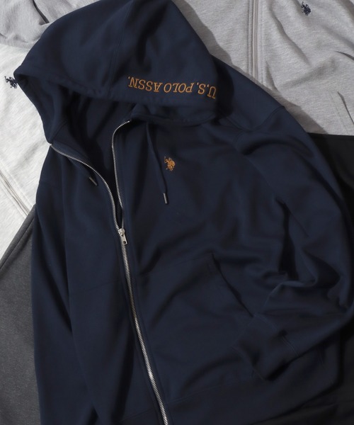 U.S. POLO ASSN.(ユーエスポロアッスン)の「2026SS新柄追加 U.S. POLO ASSN./ユーエスポロアッスン 別注 オーバーサイズ 裏毛 ワンポイント刺繍 フルジップパーカー フーディー パーカー スウェット レディース メンズ(パーカー・メンズ・オートミール/チャコール/グレー/ブラック/グレー系その他/ベージュ系その他/グレー系その他2/ブラック系その他/ネイビー・M/L/LL)」の9枚目の写真