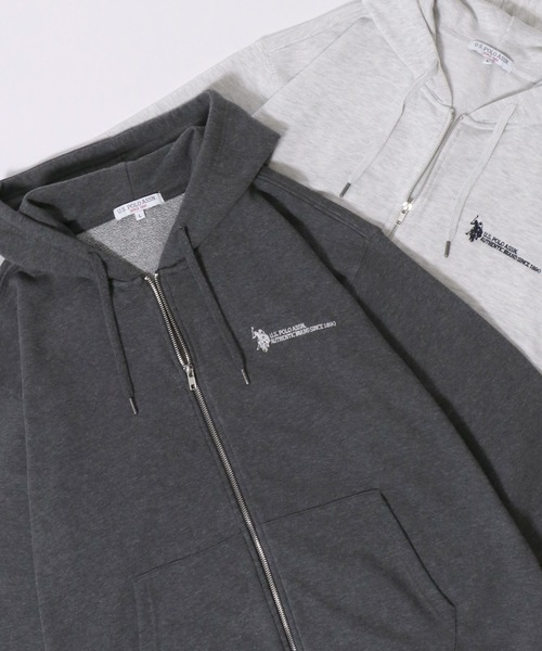 U.S. POLO ASSN.(ユーエスポロアッスン)の「2026SS新柄追加 U.S. POLO ASSN./ユーエスポロアッスン 別注 オーバーサイズ 裏毛 ワンポイント刺繍 フルジップパーカー フーディー パーカー スウェット レディース メンズ(パーカー・メンズ・オートミール/チャコール/グレー/ブラック/グレー系その他/ベージュ系その他/グレー系その他2/ブラック系その他/ネイビー・M/L/LL)」の5枚目の写真