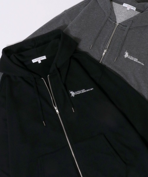 U.S. POLO ASSN.(ユーエスポロアッスン)の「2026SS新柄追加 U.S. POLO ASSN./ユーエスポロアッスン 別注 オーバーサイズ 裏毛 ワンポイント刺繍 フルジップパーカー フーディー パーカー スウェット レディース メンズ(パーカー・メンズ・オートミール/チャコール/グレー/ブラック/グレー系その他/ベージュ系その他/グレー系その他2/ブラック系その他/ネイビー・M/L/LL)」の2枚目の写真