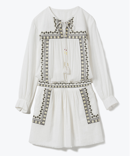 navasana(ナバアサナ)の「navasanaスラブCクロス刺繍ワンピース/712-NOB-N161-OP002(ワンピース・レディース・オフホワイト/ネイビー・FREE)」の16枚目の写真