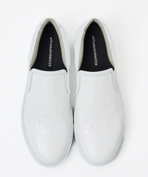 alfredoBANNISTER（アルフレッドバニスター）の「【Margome sole】シャークソール クロコダイル柄 レザー スニーカー スリッポン（スニーカー・メンズ・ブラック/ホワイト/ホワイト系その他/ブラック系その他・40/41/42/43/44）」の20枚目の写真