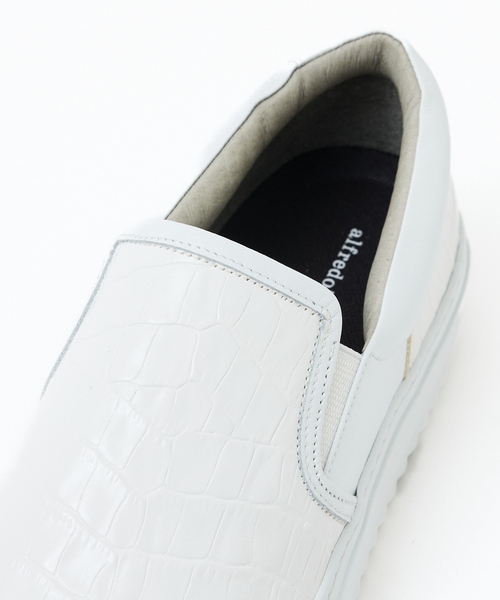 alfredoBANNISTER（アルフレッドバニスター）の「【Margome sole】シャークソール クロコダイル柄 レザー スニーカー スリッポン（スニーカー・メンズ・ブラック/ホワイト/ホワイト系その他/ブラック系その他・40/41/42/43/44）」の21枚目の写真