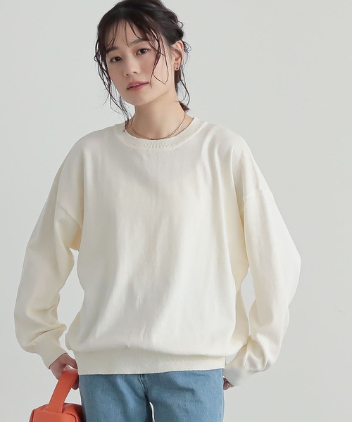 n'OrLABEL（ノアールレーベル）の「『綿ニットクルーネックプルオーバー』（ニット/セーター・レディース・ブラック/ライトブルー/ピンク/チャコール/イエロー/アイボリー・FREE）」の17枚目の写真