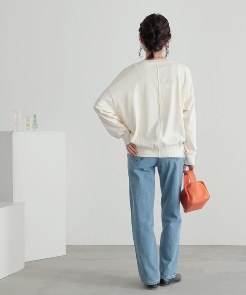 n'OrLABEL（ノアールレーベル）の「『綿ニットクルーネックプルオーバー』（ニット/セーター・レディース・ブラック/ライトブルー/ピンク/チャコール/イエロー/アイボリー・FREE）」の9枚目の写真